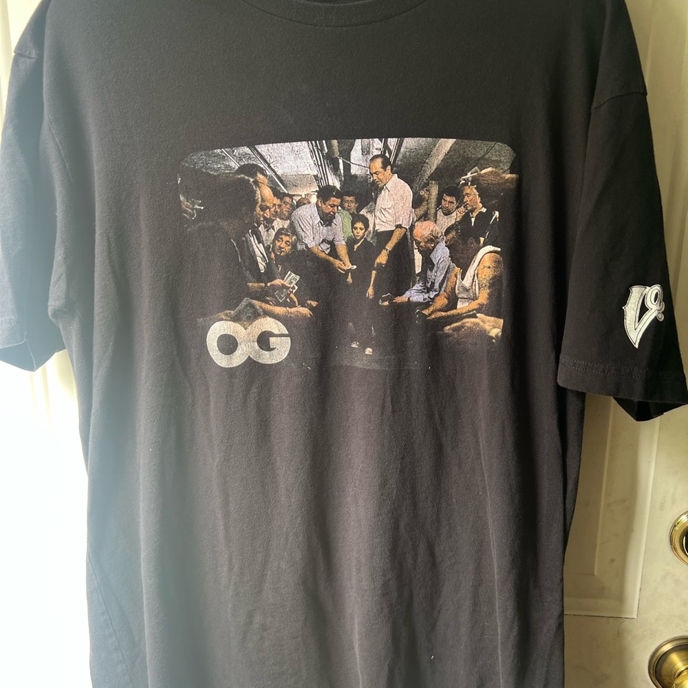 Black Short Sleeve Tee with Photographic Print